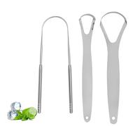 3 Kinds Tongue Scraper Stainless Steel Set, for a Fresh Breath and Better Oral Health, 100% Stainless Steel for Oral Care, Tongue Cleaner for Kids and Adults(3 Sizes Scraper)