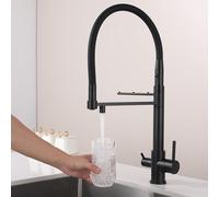 3 Kitchen Tapgrey Pull Down Drinking Water Mixer with Flexibdual Lever Pull Out Design for Kitchen Sink Easy Installation Water Filter Tap,Black-A