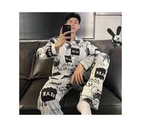 (3, L 50-60KG) NARUTO Uzumaki Naruto Spring and Autumn Pajamas Men's Long sleeved Pants Cotton Cartoon Thin Loose Home Clothing Set