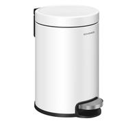 SONGMICS 3L Bathroom Pedal Bin, Soft-Close Lid, Inner Bucket | Bathroom Bin for Waste, Bedroom, White, PLUSHIC Collection LTB013WZ01