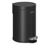 Bathroom pedal bin with soft close lid and inner bucket, 3 L / Ink Black