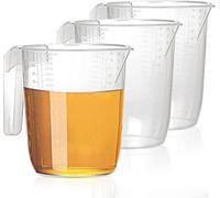 3 Large 2L Measuring Jugs Wham 2 Litre per Jug with Handle Embossed - Ideal Non-Toxic BPA-Free Measuring Scales for Kitchen Food Baking Preparation, Water or Gravy Food Safe