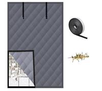 3 Layer 43x79in Thermal Insulated Window Cover for Winter,Roll-Up Insulated Window Blanket with Hook & Loop,Windows Insulation Kit for Bedroom Attic RV to Keep Winter Warm(Gray,W140x180cm)
