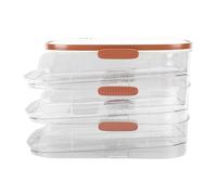 3 Layer Automatic Rolling Egg Organizer, Eggs Will Automatically Roll Forward to Fill, Rolling Egg Tray Contains a Concealed Carrying Handle for Kitchens, Cabinets (Double Row)