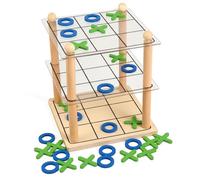 3 Layer Classic XO Strategy Game Wooden Noughts and Crosses Game for Adults