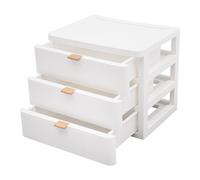 3-layer Desktop Storage Box,White Desktop Organiser Shelf ,Compartment Multifunctional Stationery Storage Box, Cosmetics Storage Jewelry Storage, Drawer Style Cosmetics Organizer, for Office and Home