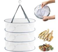 3-Layer Drying Net Herbs, Mesh Drying Net for Herbs, Foldable Hanging Dry Nets, Herb Dryer with Zips, Layers Hanging Dry Nets for Plants, Vegetables, Herbs