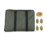 3-Layer Foldable Fishing Unhooking Mat for Carp Landing & Weighing, Polyester + Pearl Cotton + ABS, 80x35x1 cm, 250g, with Bait Cage Kit