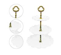 3 Layer Fruit Plate Tray Cake Tray Plastic 3 Tier Cake Stand for Jewelry Storage, Home Decor (White)