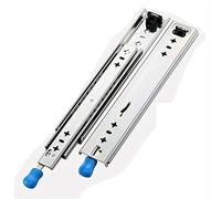 3-Layer Full Der Slides, Heavy-Du 120kg Capaci, Teles Side Mount Roller Guides with Locking Mechanism, 1 Pair (2 PCS) - Smooth Ball Bearing