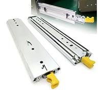 3-Layer Full Exteon Der Slides, Steel Ball Bearing, Side Mount, Locking Mechanism, 1 Pair (2 Pieces) - Smooth Glide, Heavy Du, Easy Installat