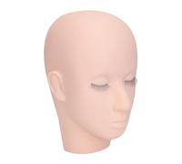 3 Layer High Density Eyelash Mannequin Head, Embedded Layered Silicone Doll Head for Makeup Practice,Simulation, Soft Material