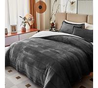 3-Layer Luxury Flannel Fleece Thick Bed Blanket Twin Size, Soft Plush Velvet Sherpa Blanket with 2 Pillow Shams Heavy Warm for Winter, Breathable n Washable, Dark Gray