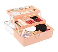 3 Layer Medicine Storage Box, Craft Storage Box,Multipurpose Art Storage Boxes with Compartments,Plastic Sewing Supplies Organiser Boxes Family First Aid Box (Pink)