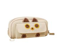 3 Layer Multiple Pockets Pencil Pouch Case Cute Cat Pattern Pen Pouch Bag Hardtop Cute Embossed Cover Desk Stationery Organizer for Pens, Pencils, Erasers, Correction Tape, Markers