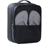 3-Layer Portable Travel Shoe Bag - Multi-Functional Organizer for Shoes, Makeup, Clothes, and Accessories, Durable Oxford Cloth with Dustproof and Waterproof Design (Black)