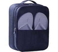 3-Layer Portable Travel Shoe Bag - Multi-Functional Organizer for Shoes, Makeup, Clothes, and Accessories, Durable Oxford Cloth with Dustproof and Waterproof Design (Navy)