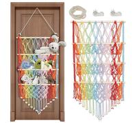 3-Layer Stuffed Animal Storage Teddy Hammock Large Capacity Soft Toy Organizer Plush Toy Storage Nursery Hanging Organizer Stable Plush Doll Holder for Kids Children Bedroom Room Decor(Color)