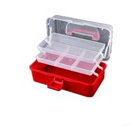 3-Layer Tool Box Cantilever Toolbox Adjustable Compartments Organizer Storage Container 27x13x16cm(a)