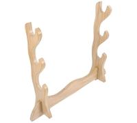 3-layer Wooden Stand Desktop Display Rack for Collectors | Portable Storage Solution for Study Rooms, Stable Freestanding Base, Shelves, Smooth Burr-free Finish, Walking Canes and Ox