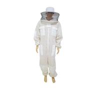 3 Layers Breathable Ventilated Beekeeping Suit With Round Veil Professional Beekeeper Anti Bee Protective Clothing ,Full Protection(L)