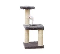 3-Layers Cats Scratching Post Sisal Rope Three Pillars For Kitten Grind Claw Cat Climbing Frame Posts Toy Pet Furniture Supplies(Grey)