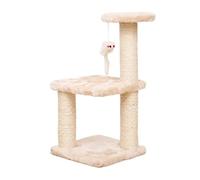 3-Layers Cats Scratching Post Sisal Rope Three Pillars For Kitten Grind Claw Cat Climbing Frame Posts Toy Pet Furniture Supplies(Beige)