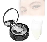 3 Layers Eyelash Storege Box with Mirror Circle Eyelash Holder Case with Lashes Trays & New Lash Clip Applicator Eye Makeup Tool for Women Girls Travel Case