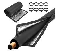 3 Layers HVAC Copper Pipe Insulation Cover 77.8 x 12 Inch Flexible Pipe Insulation Wrap 600D Oxford AC Pipes Insulating Covers with 8 Straps for Central Air Conditioning Mini Splits (Black)