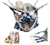 3 Layers Pet Rat Hammock, Double Sided Use Rats Hammocks for Cage Plush Guinea Pig-Hammock Hamster Hammock Ferret Hammock Chinchilla Hammock Warm Rat Cage Accessories Swing Pet Hideout With 4 Clips