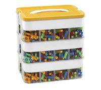3-Layers Stackable Storage Boxes with Lids,for Lego Container,Toy Box | Stackable Sorting Box,Multi Compartments,Plastic Large Stacking Storage Boxes for lego container,Building Blocks and Bricks