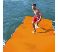 3 Layers XPE Foam Floating Mat Water Mat,Tear-Resistant Lilly Pad Water Matt, Lily Pad Floating Swim Mat for Lake, Ocean, Beach,Orange,2.7 m x 1.4m x 3.3cm