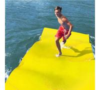 3 Layers XPE Foam Floating Mat Water Mat,Tear-Resistant Lilly Pad Water Matt, Lily Pad Floating Swim Mat for Lake, Ocean, Beach,Yellow,1.8mx1.5mx3.3cm