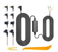 3 Lead Dash Cam Hardwire Kit, 12V-24V to 5V Voltage Converter, Mini Fuse Tap with Low Voltage Protection & Surge Protection, Supports 24H Parking Monitor, Suitable for C5 Dashcam (2.5m Cable)