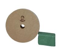 3"""" Leather Stropping and Polishing Wheel for Bench Grinders W/ 10mm Arbor (3/4"""" Wide 10mm Arbor) Buffing Compound Included (Green Compound)