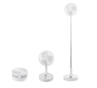 (3 leaves) Portable USB Foldable Fan Rechargeable Floor Desk 4-speed Wind 180 Rotatable
