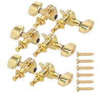 3 Left 3 Right Guitar Tuning Pegs Machine Heads, Metal String Tuners for Acoustic Guitar, Anti - Rust Precision Tuners with 6 Screws, Replacement Tuning Pegs for Folk and Classical (Gold)