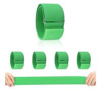 3 Legged Race Bands Outdoor Carnival Game for Kids Adults, Colorful Legged Race Bands Elastic Tie Rope with Magic Adhesives for Relay Race Game, Field Day, Backyard, Team Games (Green)