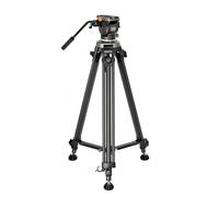 3 Legged Thing 3 Legged Thing HUGH Carbon Fibre Video Tripod Kit with AirHed Motion - Professional Video Tripod & Fluid Head System, Carbon Fibre & Magnesium, British Made - Black with Copper Accents