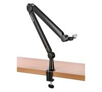 3 Legged Thing Annie Professional Studio Microphone Boom Arm - Desk Mount Mic Stand with Ball Head, Silent Spring Mechanism, 360° Rotation, Cable Management, Clamp & Grommet for Podcast Recording