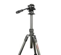 3 Legged Thing Billy Video - Carbon Fibre Travel Tripod Kit with Video Head - Lightweight, Compact Tripod in Darkness (Matte Black) for Filmmakers & Creators