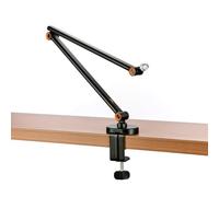 3 Legged Thing John Microphone Boom Arm - Portable Desk Mount Mic Stand, 1kg Capacity, 360° Rotation, Lightweight Design, Desk Clamp Mount with Cable Ties for Vlogging Streaming Podcast