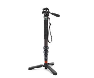 3 Legged Thing Legends Alana Monopod Metallic Slate Grey Kit with DOCZ2 Foot Stabiliser & AH Trinity Darkness, Matte Black