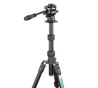 3 Legged Thing Punks Corey 2.0 Video Tripod Kit with AirHed Trinity - Ultra-Compact Magnesium Alloy Travel Tripod (Darkness Matte Black)