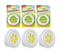3 Lemon Scented Fridge Deodoriser Fresheners - Fridge Odour Eliminator- Lasts Up To 3 Months - Portable Free Standing Fridge Freshener.