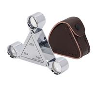 3 Lens Loupe Pocket Foldable Jewelers 10X 15X 20X
