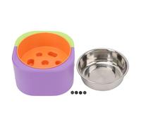 3 - Level Adjustable Height Pet Bowl, Stainless Steel Dog and Cat Food Bowl with Ergonomic Design for Small Medium Large Pets, Easy - Clean Feeder for Home Use (Purple and Green)
