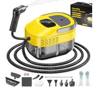 3 Level Adjustable Pressurized Handheld Steam Cleaner for Home, 10s Heat-Up Handheld Steamer for Cleaning, 1.6 Qt Tank Portable Steam Cleaner Handheld for Car,Grout,Tile,Couch,Floor (yellow)