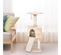 3-Level Cat Tree with Sisal Scratching Posts Perch Condo Ladder Furniture Kitten PawHut Beige 40cm