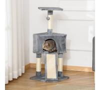 3-Level Cat Tree with Sisal Scratching Posts Perch Condo Ladder Furniture Kitten PawHut Grey 40cm